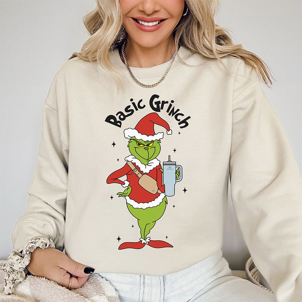 Basic Grinch Green Guy Retro Christmas Sweatshirts