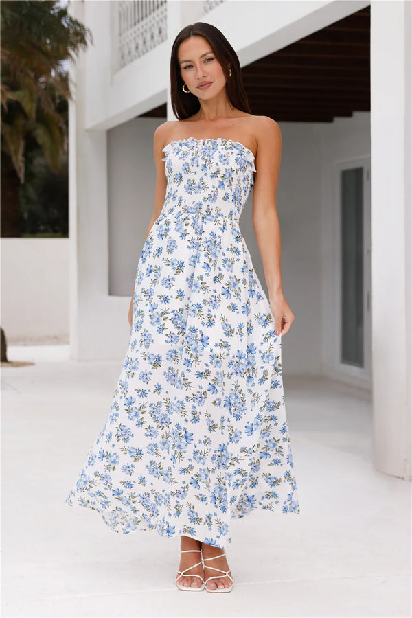 Sheath Printed Strapless Dress