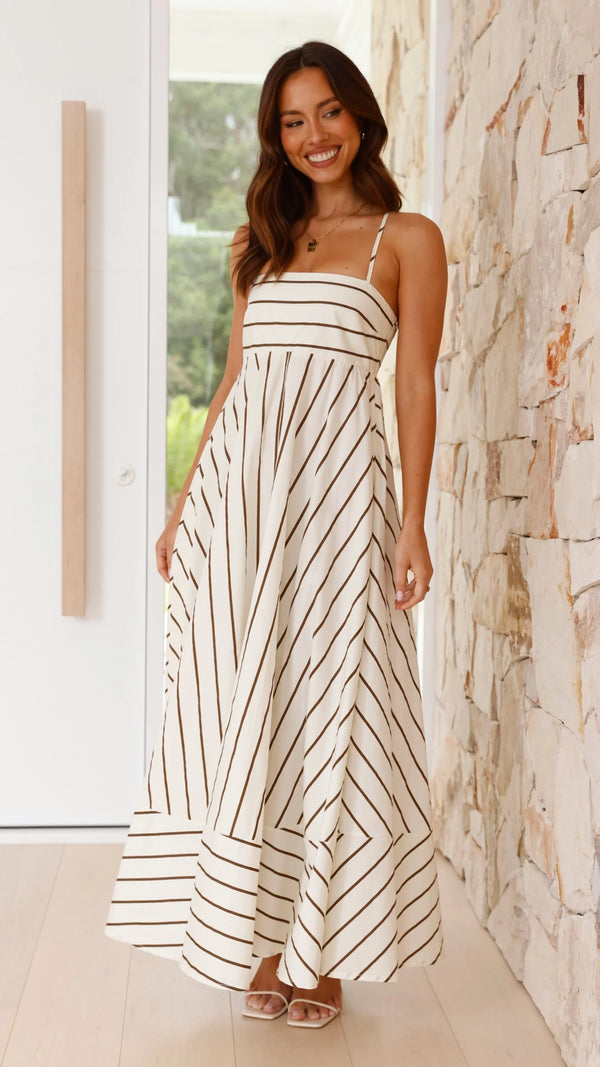 Sweet Stripe Halter Dress