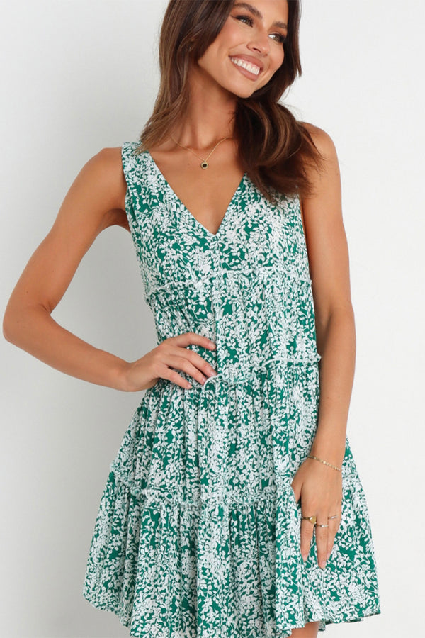 Printed Backless A-line Dress