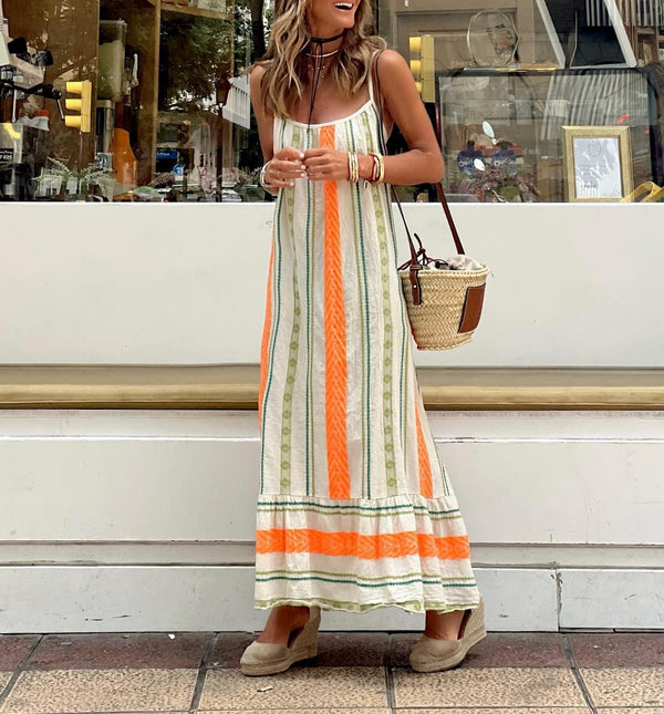 Fun Floral Print  Maxi Dress