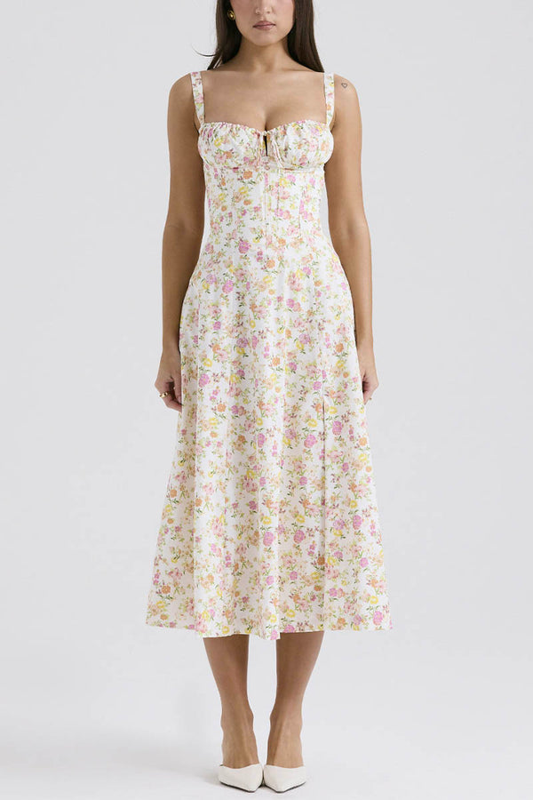 Halter Floral Split Dress